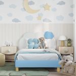 Casa si Gradina - Mobilier - Paturi si accesorii - Paturi - Cadru de pat pentru copii cu spatar albastru 90 x 200 cm PU - Infinity.ro