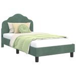 Casa si Gradina - Mobilier - Paturi si accesorii - Paturi - Cadru de pat pentru copii cu spatar Verde Marii 80 x 160 cm - Infinity.ro