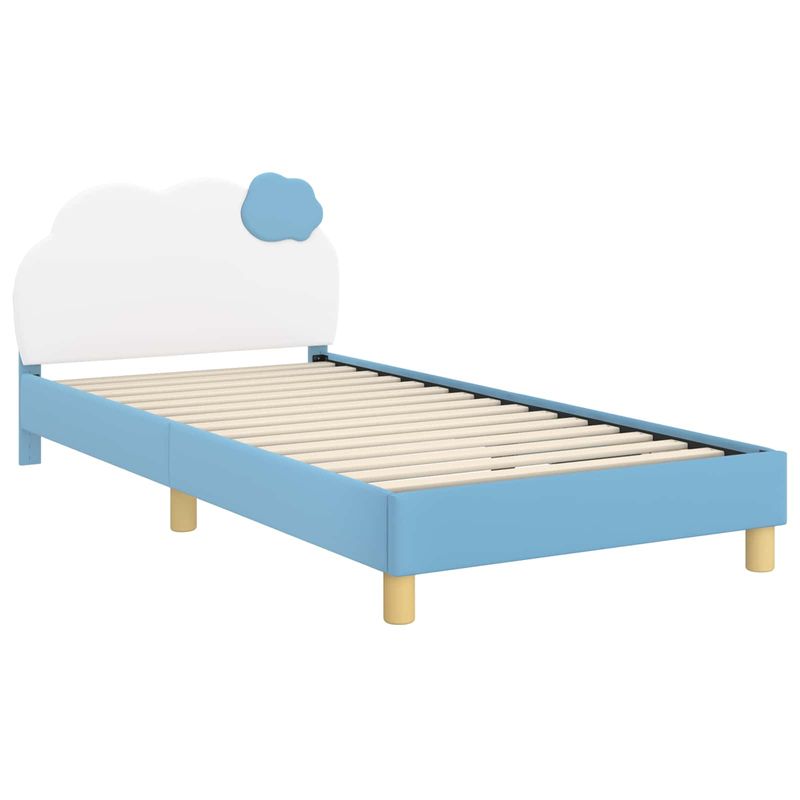 Casa si Gradina - Mobilier - Paturi si accesorii - Paturi - Cadru de pat pentru copii cu spatar albastru 90 x 200 cm PU - Infinity.ro