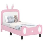 Casa si Gradina - Mobilier - Paturi si accesorii - Paturi - Cadru de pat pentru copii cu spatar Roz 70 x 140 cm PU - Infinity.ro