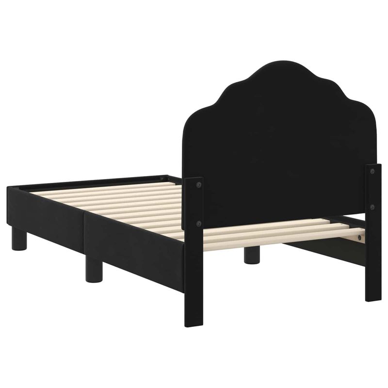 Casa si Gradina - Mobilier - Paturi si accesorii - Paturi - Cadru de pat pentru copii cu spatar Negru 70 x 140 cm Catifea - Infinity.ro