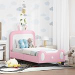 Casa si Gradina - Mobilier - Paturi si accesorii - Paturi - Cadru de pat pentru copii cu spatar Roz 70 x 140 cm PU - Infinity.ro