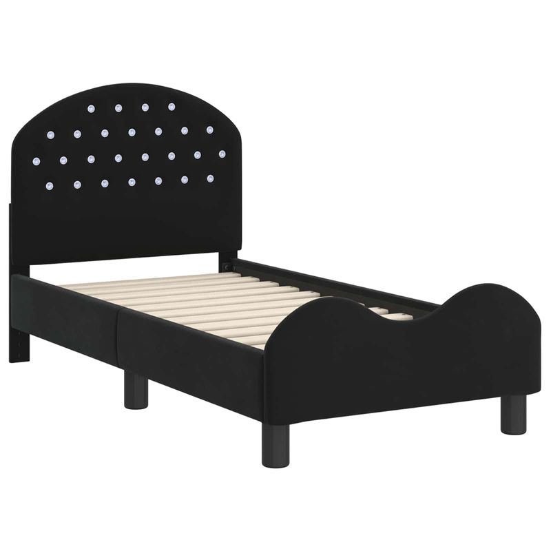 Casa si Gradina - Mobilier - Paturi si accesorii - Paturi - Cadru de pat pentru copii cu spatar Negru 70 x 140 cm Catifea - Infinity.ro