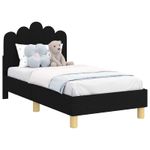 Casa si Gradina - Mobilier - Paturi si accesorii - Paturi - Cadru de pat pentru copii cu spatar Negru 70 x 140 cm tesatura - Infinity.ro