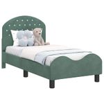 Casa si Gradina - Mobilier - Paturi si accesorii - Paturi - Cadru de pat pentru copii cu spatar Verde Marii 70 x 140 cm - Infinity.ro