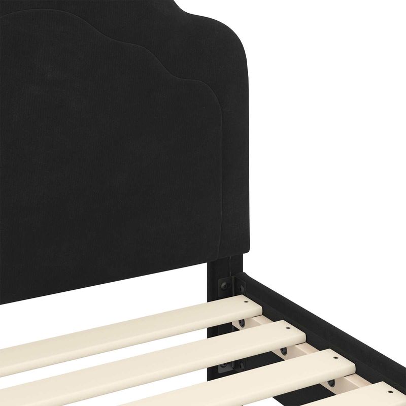 Casa si Gradina - Mobilier - Paturi si accesorii - Paturi - Cadru de pat pentru copii cu spatar Negru 70 x 140 cm Catifea - Infinity.ro