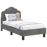 Casa si Gradina - Mobilier - Paturi si accesorii - Paturi - Cadru de pat pentru copii cu spatar Gri inchis 70 x 140 cm - Infinity.ro