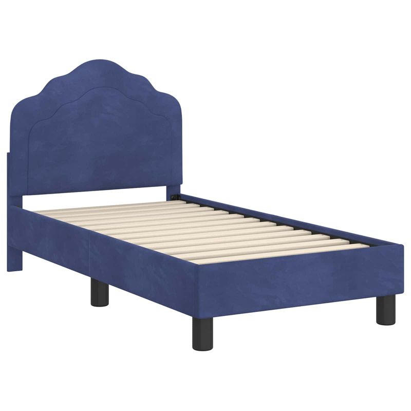 Casa si Gradina - Mobilier - Paturi si accesorii - Paturi - Cadru de pat pentru copii cu spatar Albastru Politie - Infinity.ro
