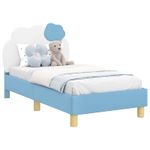 Casa si Gradina - Mobilier - Paturi si accesorii - Paturi - Cadru de pat pentru copii cu spatar albastru 70 x 140 cm PU - Infinity.ro