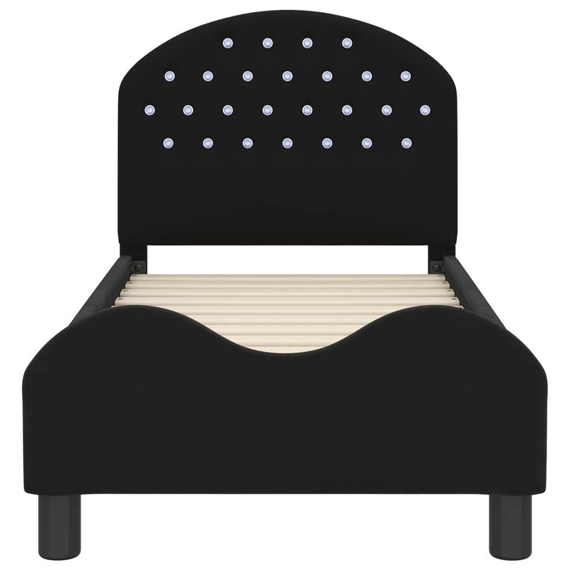 Casa si Gradina - Mobilier - Paturi si accesorii - Paturi - Cadru de pat pentru copii cu spatar Negru 70 x 140 cm Catifea - Infinity.ro