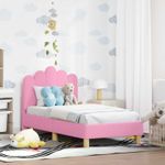 Casa si Gradina - Mobilier - Paturi si accesorii - Paturi - Cadru de pat pentru copii cu spatar Roz 70 x 140 cm tesatura - Infinity.ro