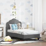 Casa si Gradina - Mobilier - Paturi si accesorii - Paturi - Cadru de pat pentru copii cu spatar Gri inchis 70 x 140 cm - Infinity.ro