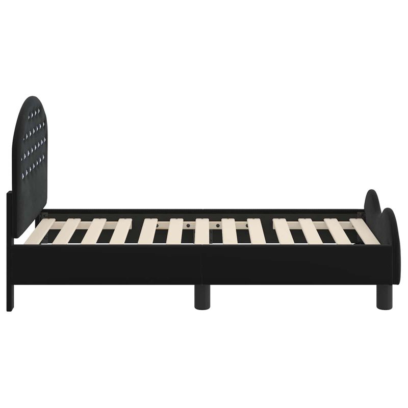Casa si Gradina - Mobilier - Paturi si accesorii - Paturi - Cadru de pat pentru copii cu spatar Negru 70 x 140 cm Catifea - Infinity.ro