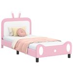 Casa si Gradina - Mobilier - Paturi si accesorii - Paturi - Cadru de pat pentru copii cu spatar Roz 90 x 200 cm PU - Infinity.ro