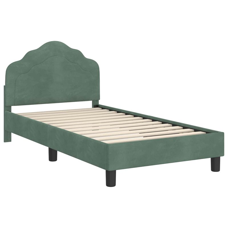 Casa si Gradina - Mobilier - Paturi si accesorii - Paturi - Cadru de pat pentru copii cu spatar Verde Marii 80 x 160 cm - Infinity.ro