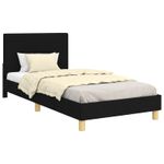 Casa si Gradina - Mobilier - Paturi si accesorii - Paturi - Cadru de pat pentru copii cu spatar Negru 90 x 200 cm tesatura - Infinity.ro