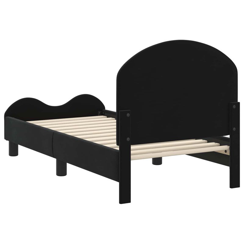 Casa si Gradina - Mobilier - Paturi si accesorii - Paturi - Cadru de pat pentru copii cu spatar Negru 70 x 140 cm Catifea - Infinity.ro