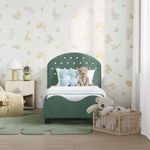 Casa si Gradina - Mobilier - Paturi si accesorii - Paturi - Cadru de pat pentru copii cu spatar Verde Marii 70 x 140 cm - Infinity.ro
