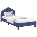 Casa si Gradina - Mobilier - Paturi si accesorii - Paturi - Cadru de pat pentru copii cu spatar Albastru Politie - Infinity.ro