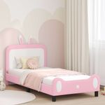 Casa si Gradina - Mobilier - Paturi si accesorii - Paturi - Cadru de pat pentru copii cu spatar Roz 90 x 200 cm PU - Infinity.ro