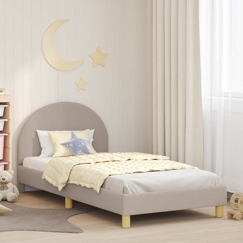 Casa si Gradina - Mobilier - Paturi si accesorii - Paturi - Cadru de pat pentru copii cu spatar Gri deschis 80 x 200 cm - Infinity.ro