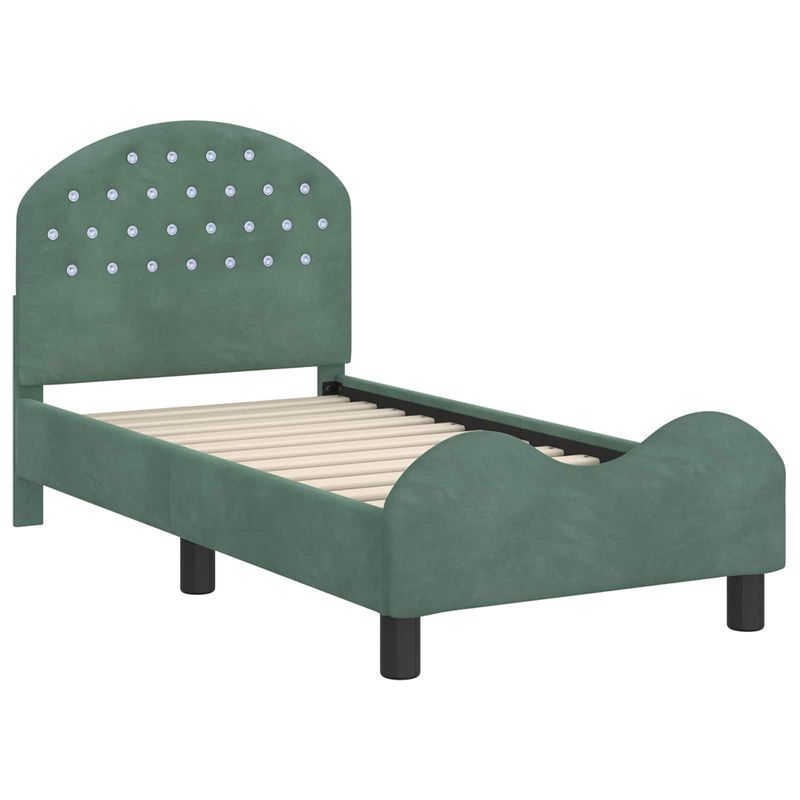 Casa si Gradina - Mobilier - Paturi si accesorii - Paturi - Cadru de pat pentru copii cu spatar Verde Marii 70 x 140 cm - Infinity.ro