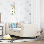 Casa si Gradina - Mobilier - Paturi si accesorii - Paturi - Cadru de pat pentru copii cu spatar Crem 70 x 140 cm - Infinity.ro