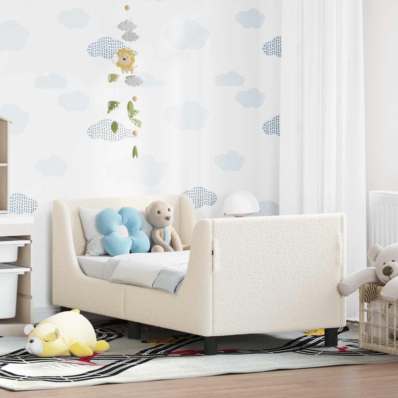 Casa si Gradina - Mobilier - Paturi si accesorii - Paturi - Cadru de pat pentru copii cu spatar Crem 70 x 140 cm - Infinity.ro