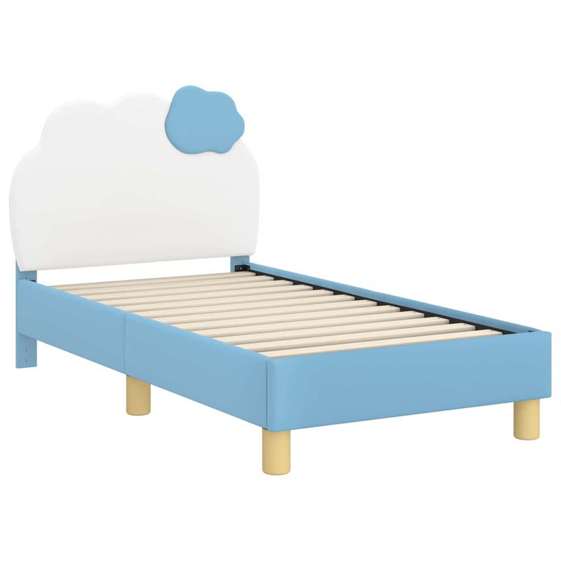 Casa si Gradina - Mobilier - Paturi si accesorii - Paturi - Cadru de pat pentru copii cu spatar albastru 70 x 140 cm PU - Infinity.ro