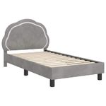 Casa si Gradina - Mobilier - Paturi si accesorii - Paturi - Cadru de pat pentru copii cu spatar Gri deschis 80 x 160 cm - Infinity.ro
