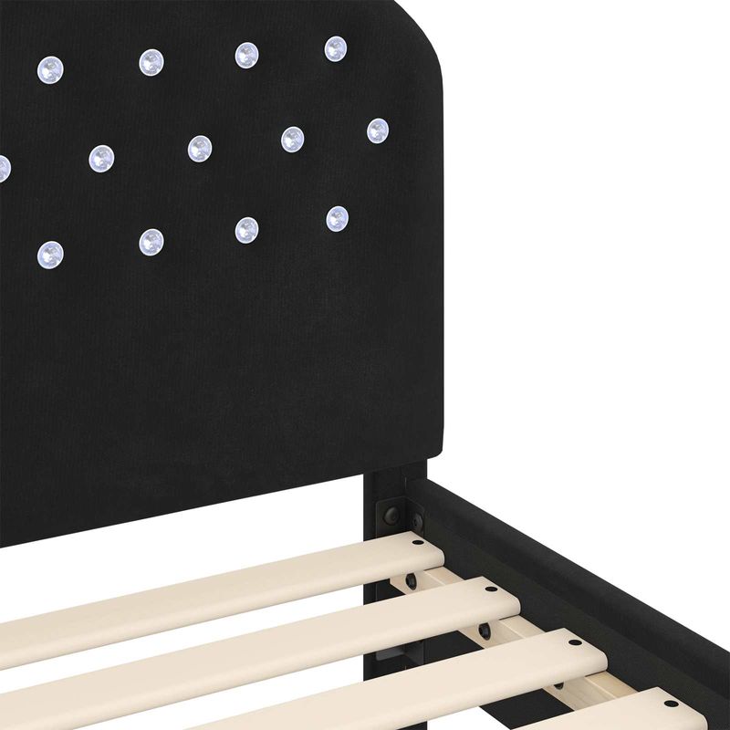 Casa si Gradina - Mobilier - Paturi si accesorii - Paturi - Cadru de pat pentru copii cu spatar Negru 70 x 140 cm Catifea - Infinity.ro
