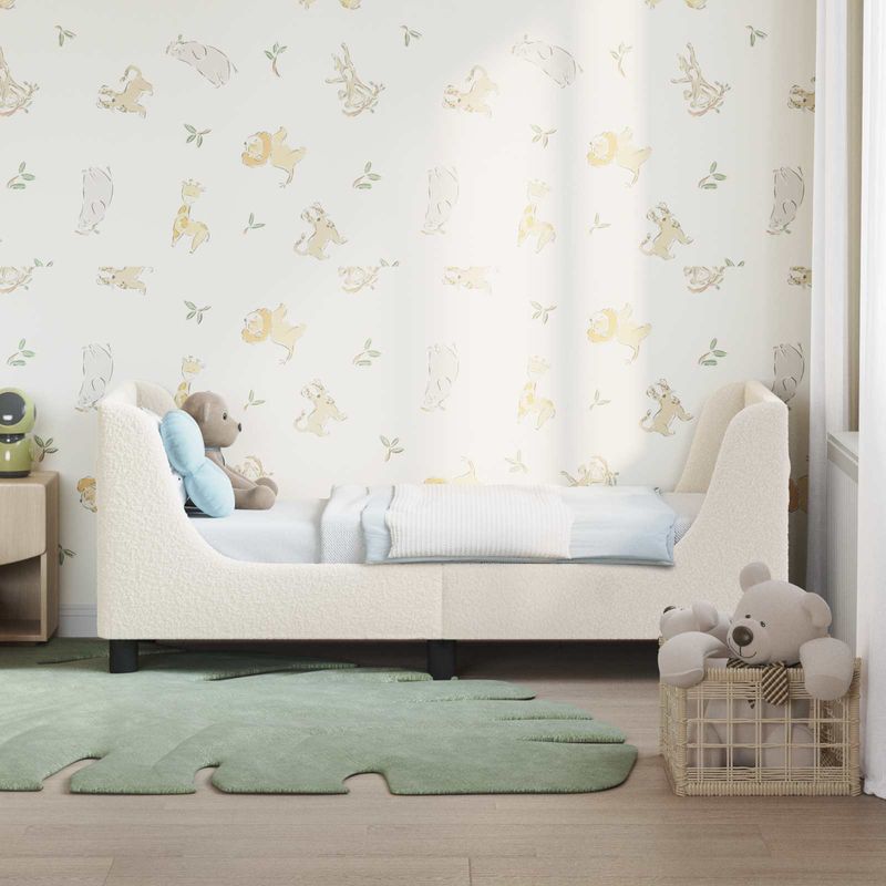 Casa si Gradina - Mobilier - Paturi si accesorii - Paturi - Cadru de pat pentru copii cu spatar Crem 70 x 140 cm - Infinity.ro