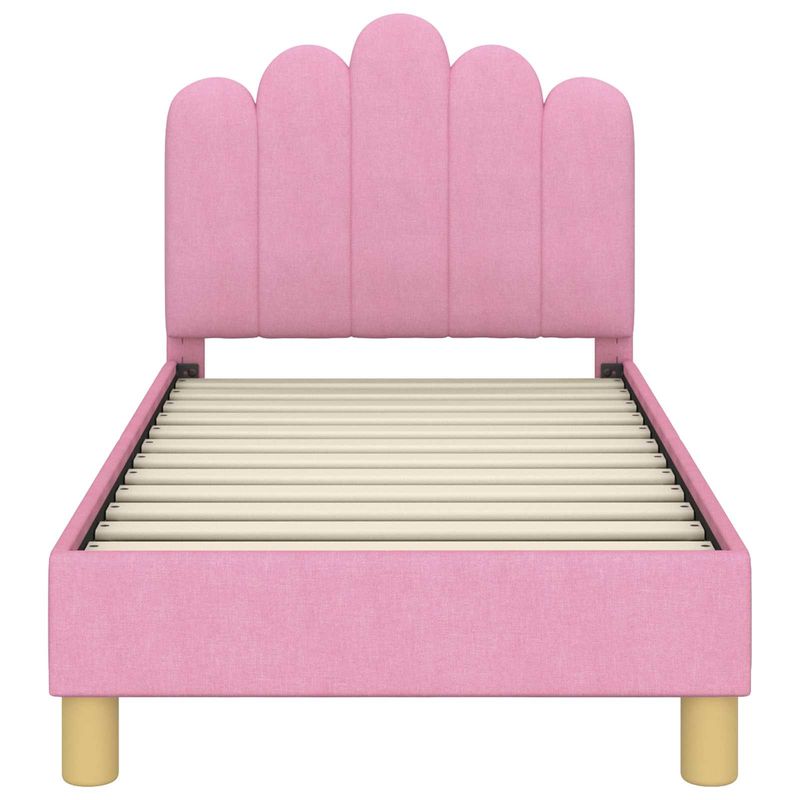 Casa si Gradina - Mobilier - Paturi si accesorii - Paturi - Cadru de pat pentru copii cu spatar Roz 70 x 140 cm tesatura - Infinity.ro