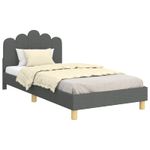 Casa si Gradina - Mobilier - Paturi si accesorii - Paturi - Cadru de pat pentru copii cu spatar Gri inchis 90 x 190 cm - Infinity.ro