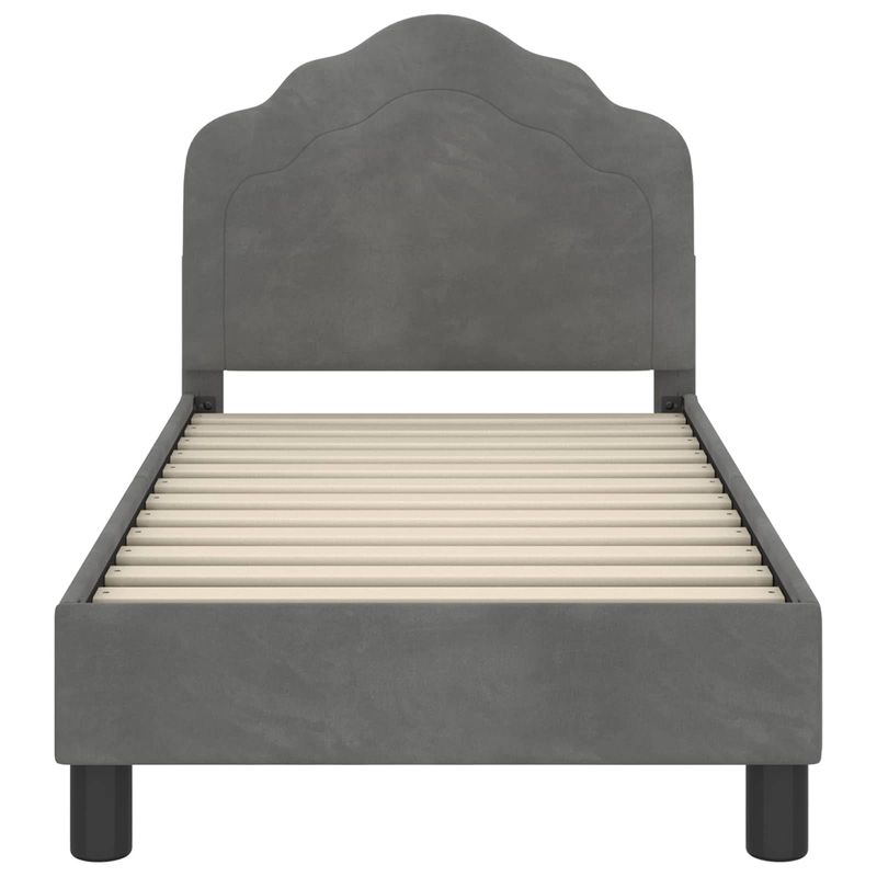 Casa si Gradina - Mobilier - Paturi si accesorii - Paturi - Cadru de pat pentru copii cu spatar Gri inchis 70 x 140 cm - Infinity.ro