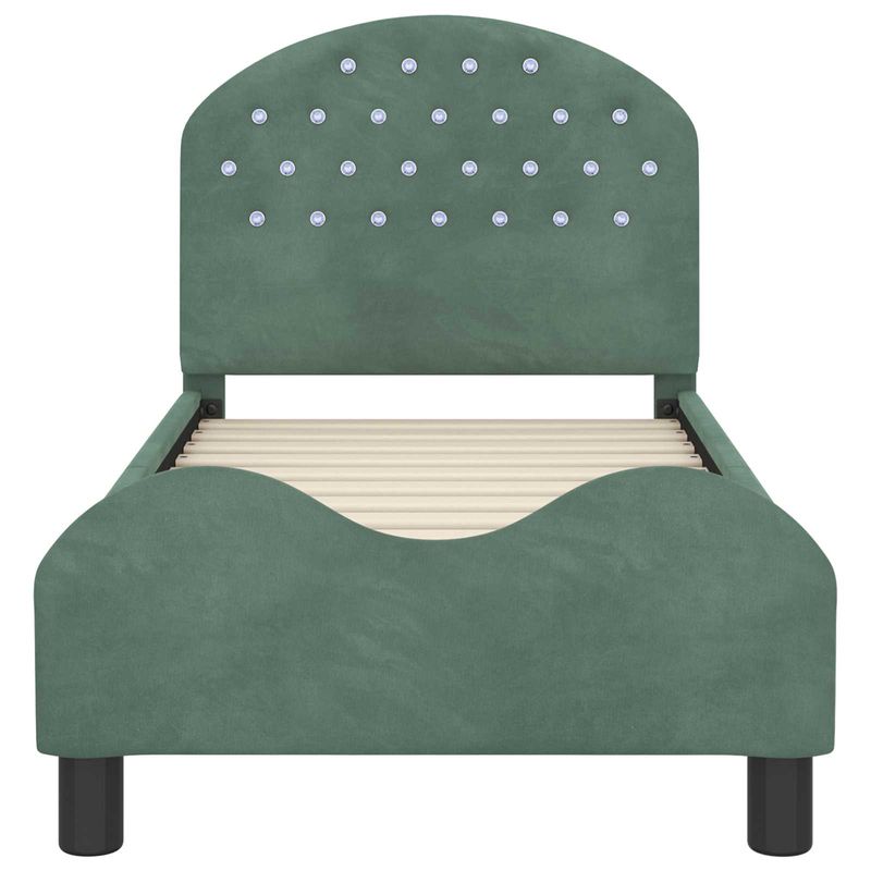 Casa si Gradina - Mobilier - Paturi si accesorii - Paturi - Cadru de pat pentru copii cu spatar Verde Marii 70 x 140 cm - Infinity.ro