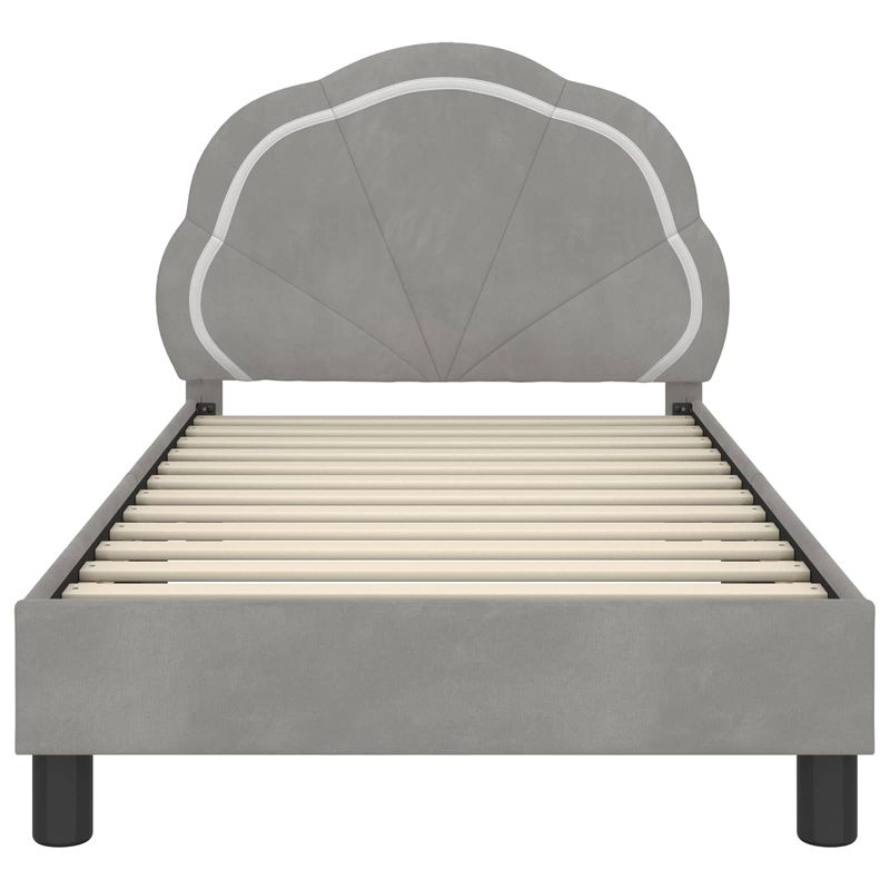 Casa si Gradina - Mobilier - Paturi si accesorii - Paturi - Cadru de pat pentru copii cu spatar Gri deschis 80 x 160 cm - Infinity.ro