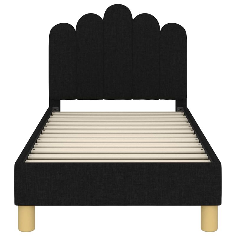 Casa si Gradina - Mobilier - Paturi si accesorii - Paturi - Cadru de pat pentru copii cu spatar Negru 70 x 140 cm tesatura - Infinity.ro