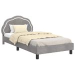 Casa si Gradina - Mobilier - Paturi si accesorii - Paturi - Cadru de pat pentru copii cu spatar Gri deschis 80 x 200 cm - Infinity.ro
