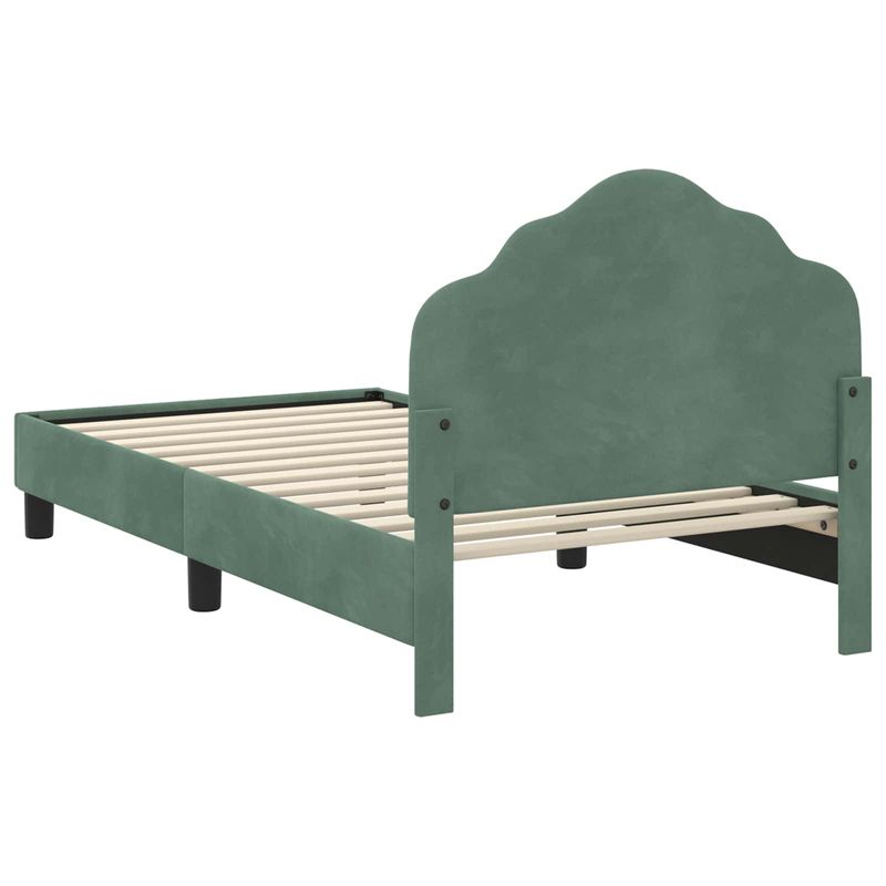 Casa si Gradina - Mobilier - Paturi si accesorii - Paturi - Cadru de pat pentru copii cu spatar Verde Marii 80 x 160 cm - Infinity.ro