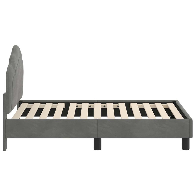 Casa si Gradina - Mobilier - Paturi si accesorii - Paturi - Cadru de pat pentru copii cu spatar Gri inchis 70 x 140 cm - Infinity.ro