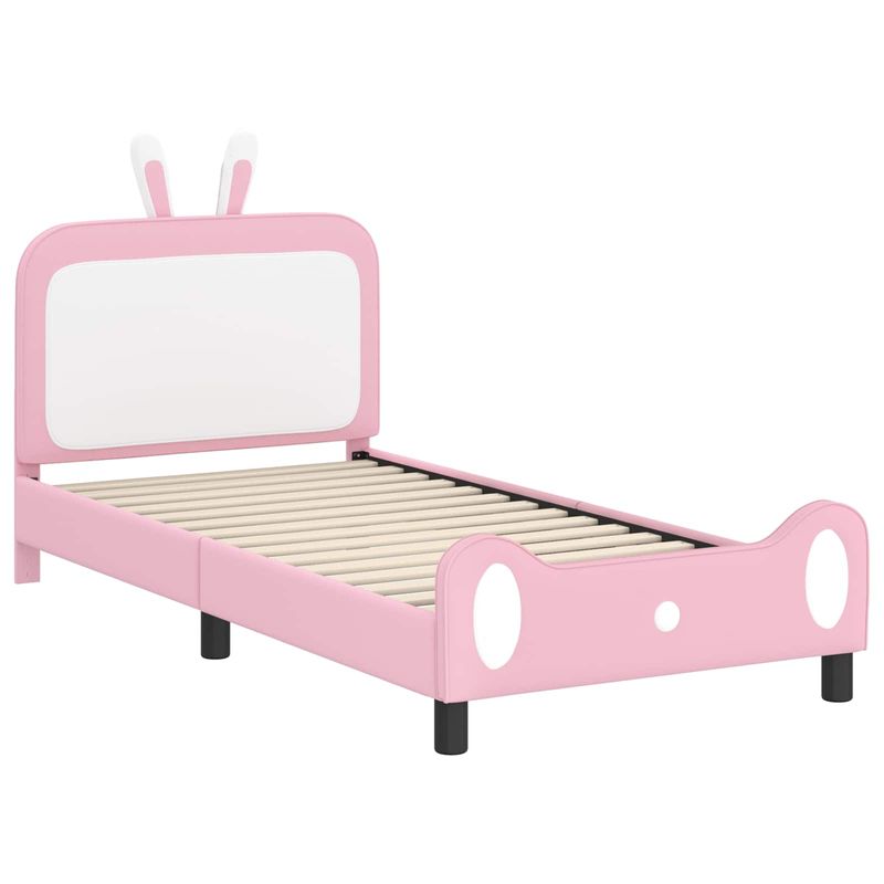 Casa si Gradina - Mobilier - Paturi si accesorii - Paturi - Cadru de pat pentru copii cu spatar Roz 90 x 200 cm PU - Infinity.ro