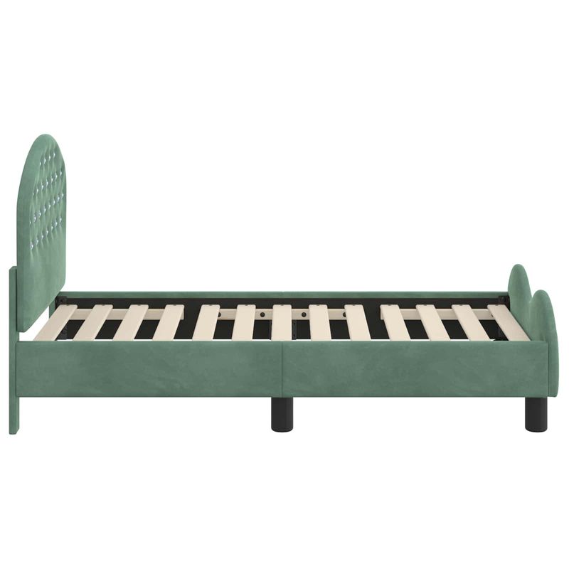 Casa si Gradina - Mobilier - Paturi si accesorii - Paturi - Cadru de pat pentru copii cu spatar Verde Marii 70 x 140 cm - Infinity.ro