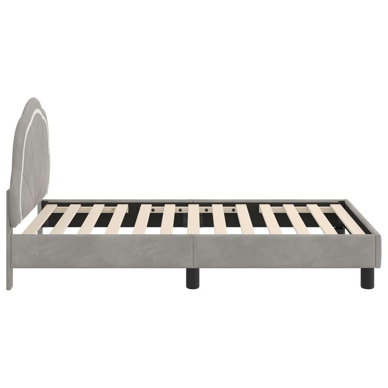 Casa si Gradina - Mobilier - Paturi si accesorii - Paturi - Cadru de pat pentru copii cu spatar Gri deschis 80 x 160 cm - Infinity.ro
