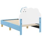 Casa si Gradina - Mobilier - Paturi si accesorii - Paturi - Cadru de pat pentru copii cu spatar albastru 70 x 140 cm PU - Infinity.ro