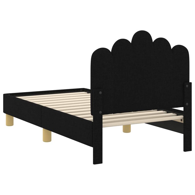 Casa si Gradina - Mobilier - Paturi si accesorii - Paturi - Cadru de pat pentru copii cu spatar Negru 70 x 140 cm tesatura - Infinity.ro