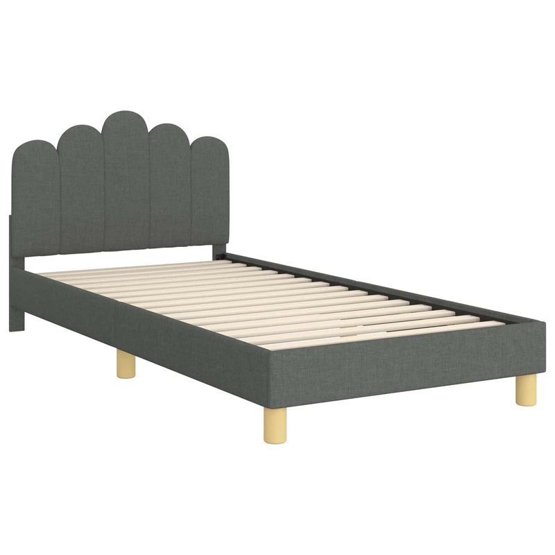 Casa si Gradina - Mobilier - Paturi si accesorii - Paturi - Cadru de pat pentru copii cu spatar Gri inchis 90 x 190 cm - Infinity.ro