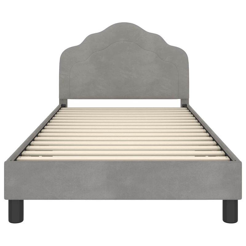 Casa si Gradina - Mobilier - Paturi si accesorii - Paturi - Cadru de pat pentru copii cu spatar Gri deschis 80 x 200 cm - Infinity.ro