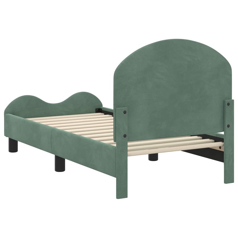 Casa si Gradina - Mobilier - Paturi si accesorii - Paturi - Cadru de pat pentru copii cu spatar Verde Marii 70 x 140 cm - Infinity.ro