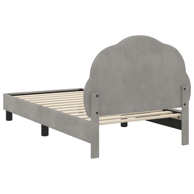 Casa si Gradina - Mobilier - Paturi si accesorii - Paturi - Cadru de pat pentru copii cu spatar Gri deschis 80 x 160 cm - Infinity.ro